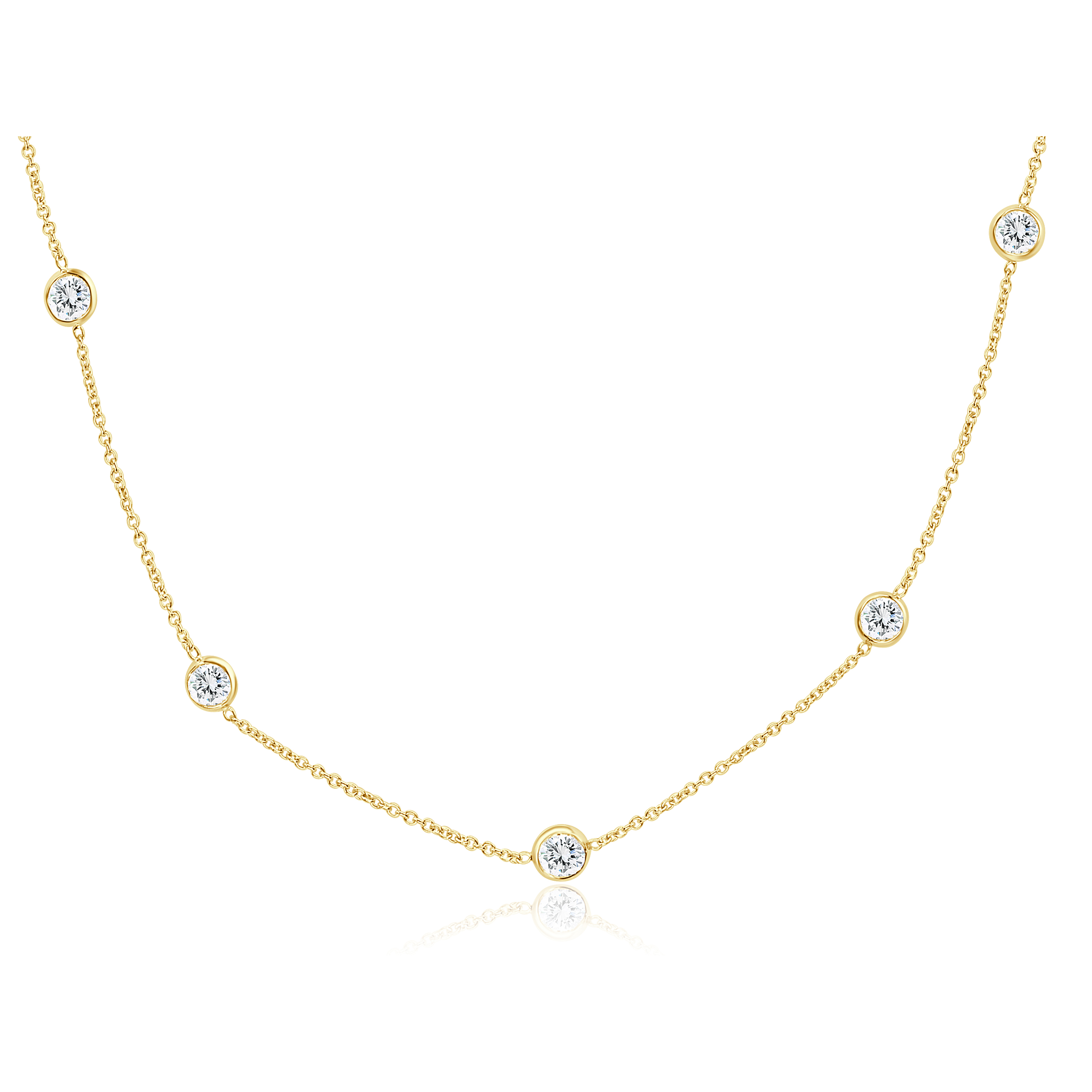 14KY DIAMONDS BY THE YARD NECKLACE 9D=2.47CT