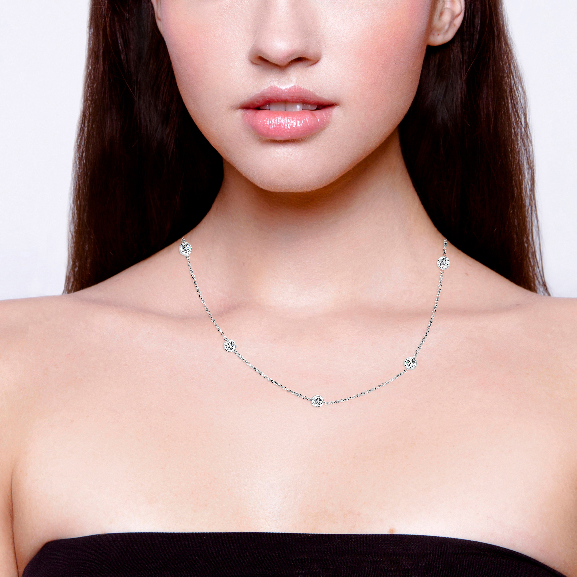 14KW DIAMONDS BY THE YARD NECKLACE 9D=1.85CT